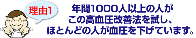 年間1000人以上の人がこの高血圧改善法を試し、ほとんどの人が血圧を下げています。